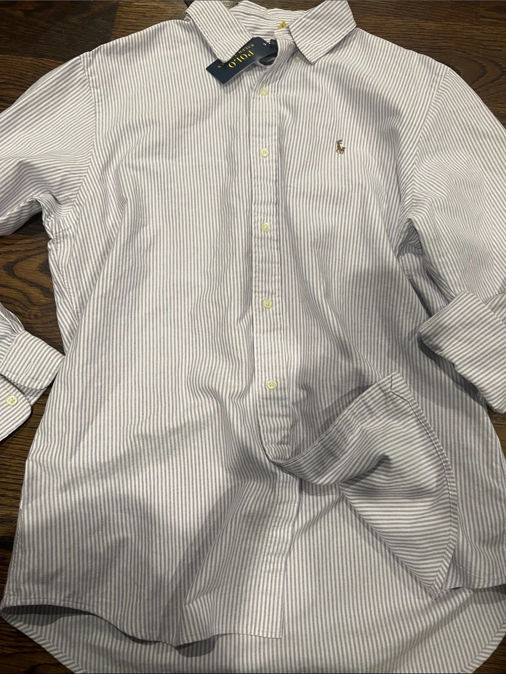 Polo by Ralph Lauren Light Lavender & White Striped Button-Down Shirt